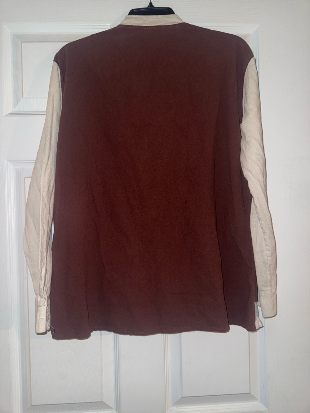 Cream Tavern Shirt with Brown Vest Overlay| (pit to pit): 20” - Picture 6 of 6